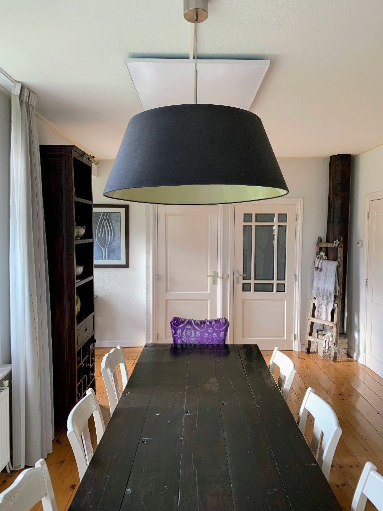 Lamp voor boven de eettafel, Huis en Inrichting, Lampen | Hanglampen, Ophalen, Gebruikt, Textiel, E27 (groot)
