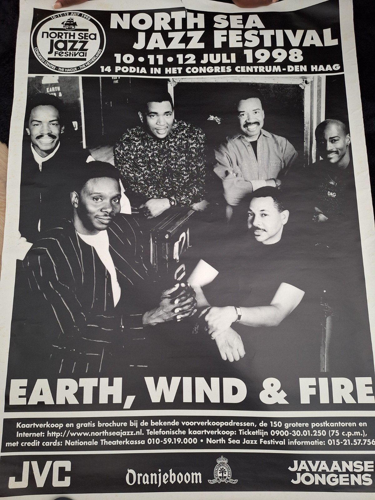 Poster Earth, Wind & Fire, Ophalen of Verzenden, Zo goed als nieuw, Film en Tv
