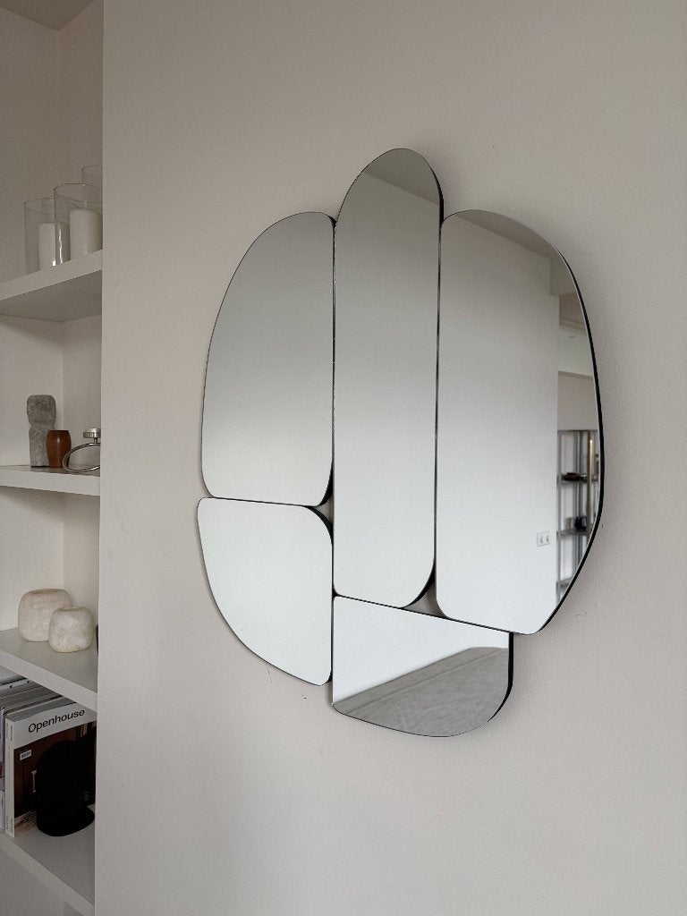 Asymmetrische spiegel, Huis en Inrichting, Gebruikt, Ophalen of Verzenden, Minder dan 100 cm, Overige vormen
