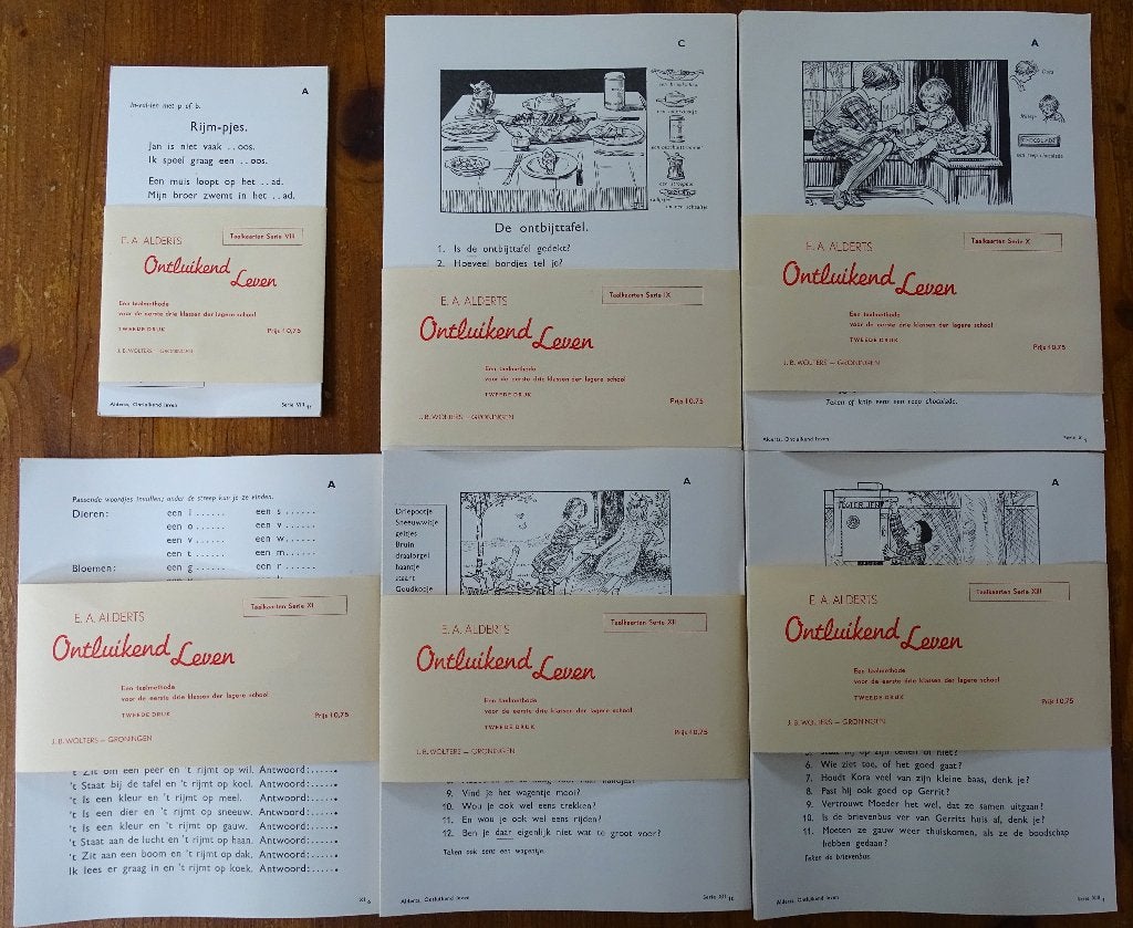 CJetses Ontluikend leven Taalkaarten sets 8 -13  1954 compl., Boeken, Ophalen of Verzenden, Zo goed als nieuw, Overige niveaus