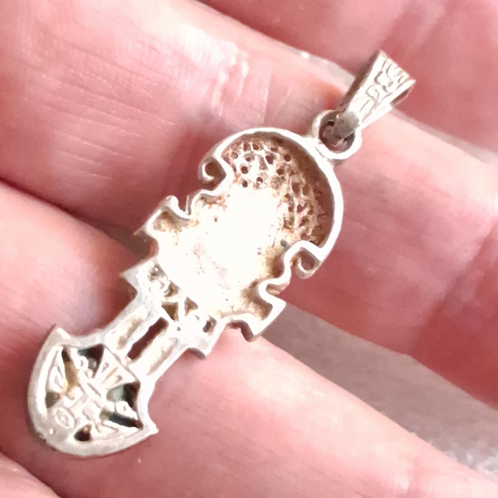Zilveren Indiaanse Hanger Maya of Inca met Turkoois, Verzenden, Zilver, Zilver
