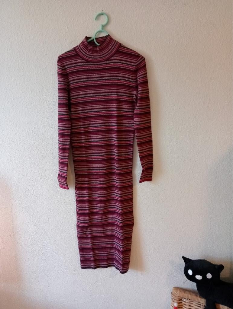 Tommy Hilfiger gestreepte coltrui jurk maat S, Paars, Ophalen of Verzenden, Zo goed als nieuw, Knielengte