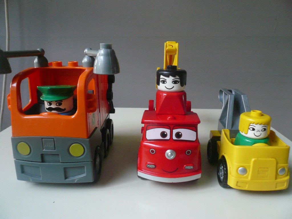 Duplo werk in uitvoering vuilnis takel graaf auto's, Ophalen of Verzenden, Zo goed als nieuw, Duplo