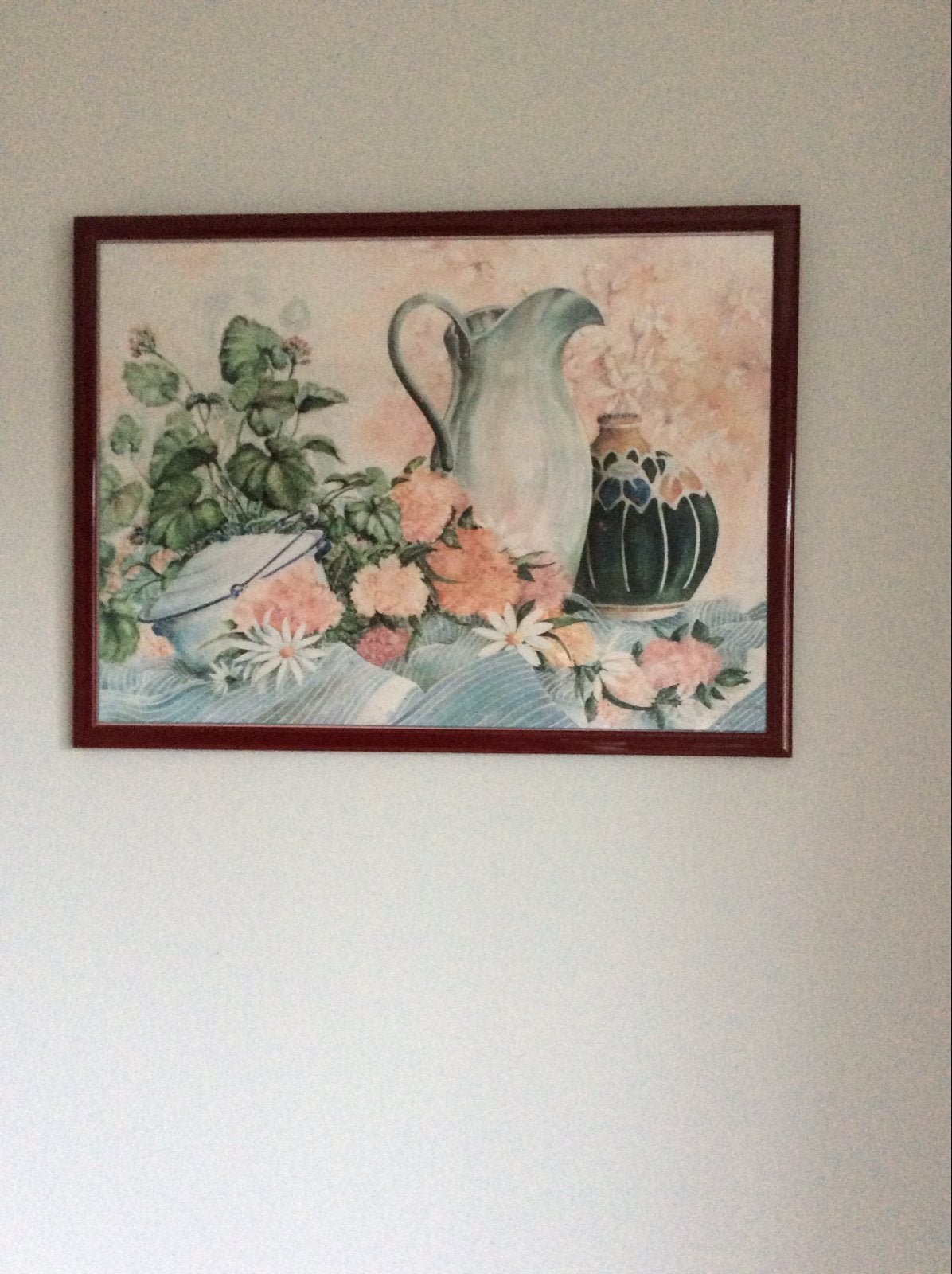 Schilderij Stilleven met Bloemen en Kannen, Ophalen, Stilleven, Klassiek, Print