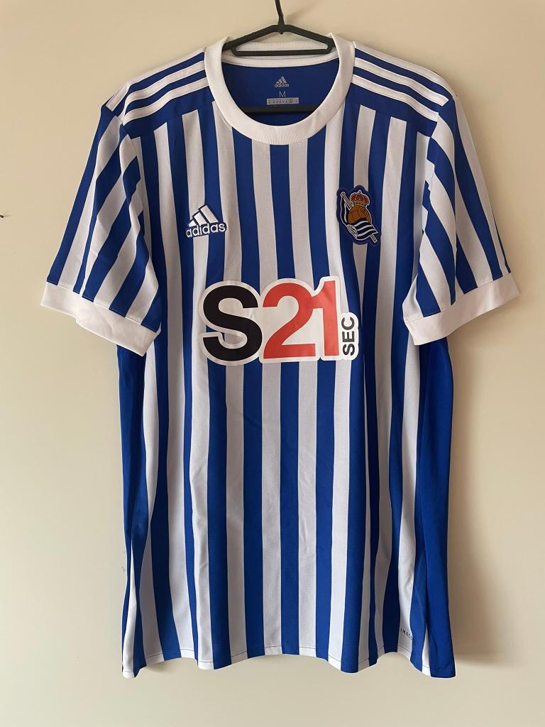 Real Sociedad Adidas Voetbalshirt Maat M 17/18 Home, Ophalen of Verzenden, Zo goed als nieuw, Adidas, Voetbal
