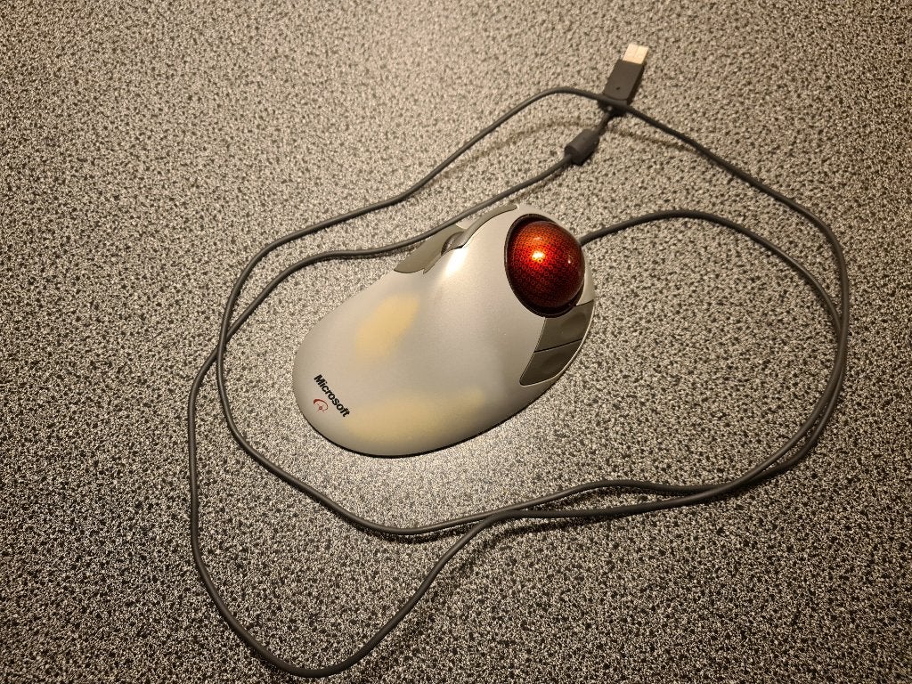 Microsoft Trackball Explorer 1.0 PS2/USB, Computers en Software, Ophalen, Rechtshandig, Gebruikt, Ergonomisch