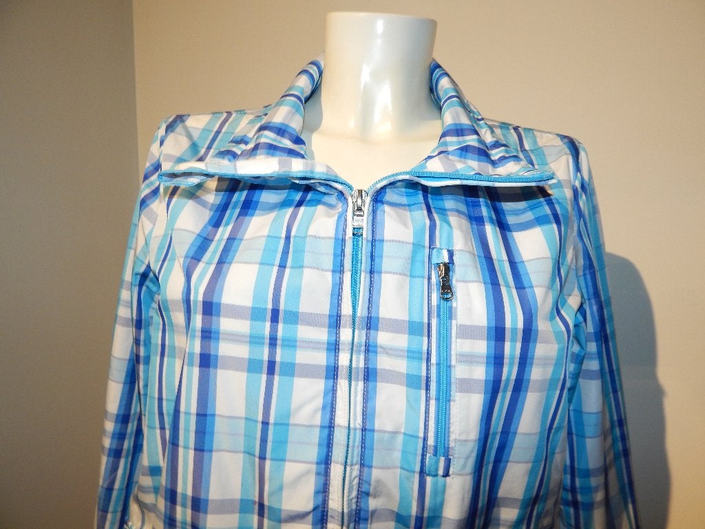Ralph Lauren zomer vintage look jack blauw wit ruiten M, Maat 38/40 (M), Zo goed als nieuw, Ralph Lauren, Verzenden