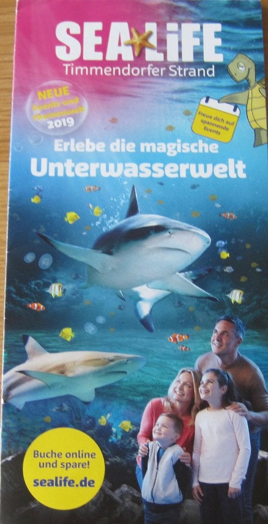 folder van Sea Life bij Lübeck Duitsland - 2019, Ophalen of Verzenden, Zo goed als nieuw, Folder