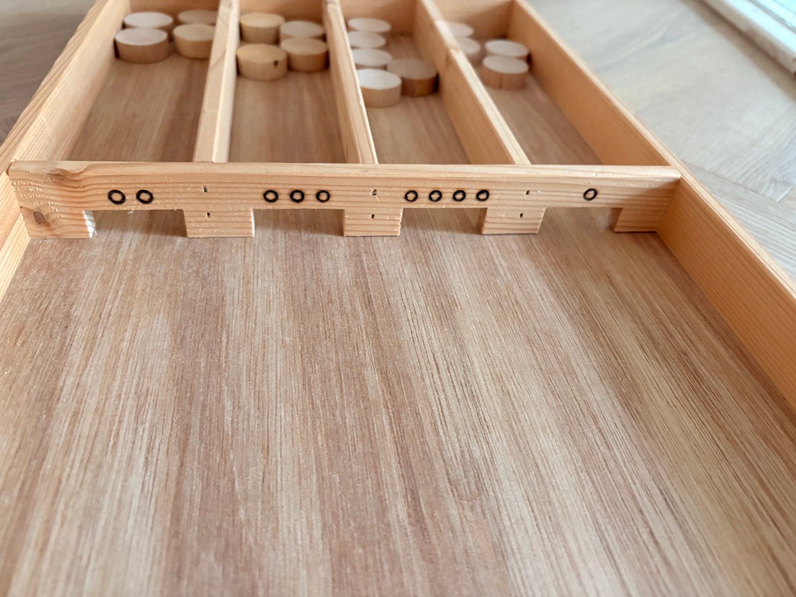Kleine Sjoelbak - Houten Sjoelbak met Schijven, Een of twee spelers, Ophalen of Verzenden, Gebruikt