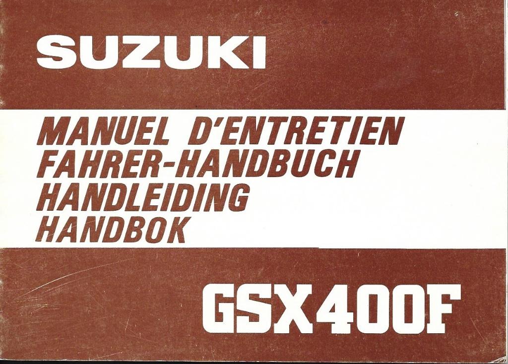 Suzuki GSX400 F handleiding manual (7172z), Motoren, Handleidingen en Instructieboekjes, Ophalen of Verzenden, Suzuki