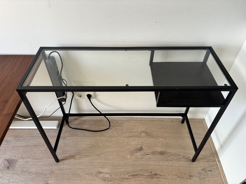 Ikea VITTSJÖ dressing table kaptafel / laptoptafel 100*36*74, Huis en Inrichting, Ophalen, Gebruikt, 50 tot 100 cm, Glas