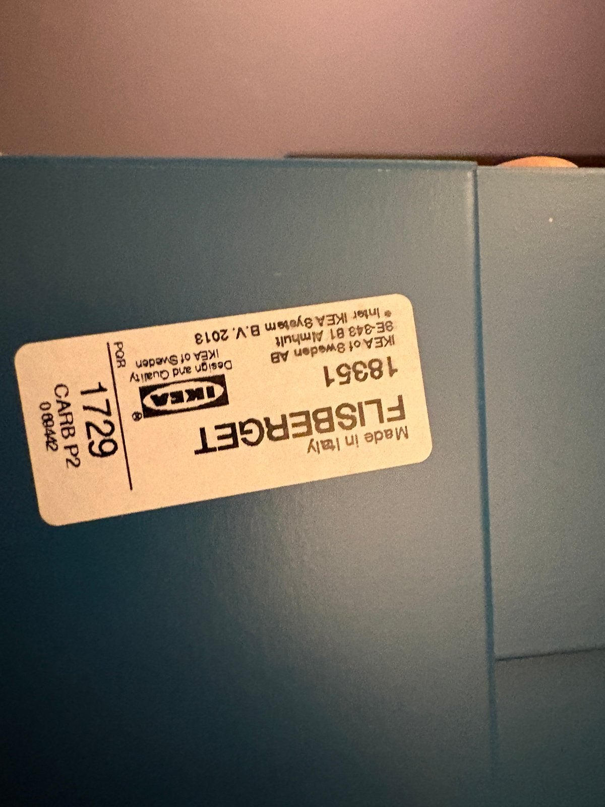 IKEA FLISBERGET Blauw deuren, Huis en Inrichting, Ophalen, 50 tot 100 cm, Zo goed als nieuw, 150 tot 200 cm