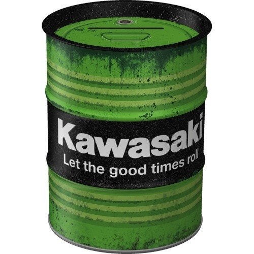 Kawasaki good times roll reclame spaarpot van metaal deco, Ophalen of Verzenden, Nieuw, Auto's
