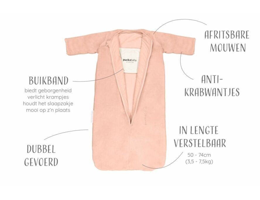 Gloednieuwe Puckababy winter Teddy Swaddlebag én slaapzak!, Ophalen of Verzenden, Zo goed als nieuw, 70 tot 85 cm, Slaapzak