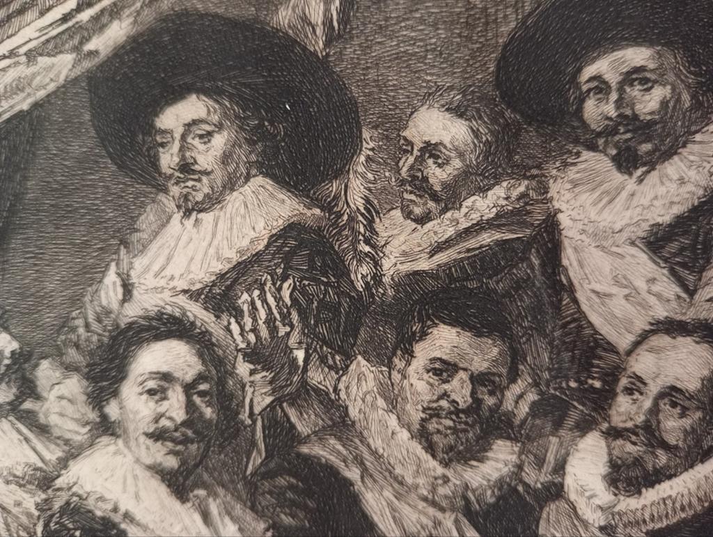 Ets regenten schutters stijl Frans Hals Rembrandt circa 1900, Antiek en Kunst, Ophalen of Verzenden