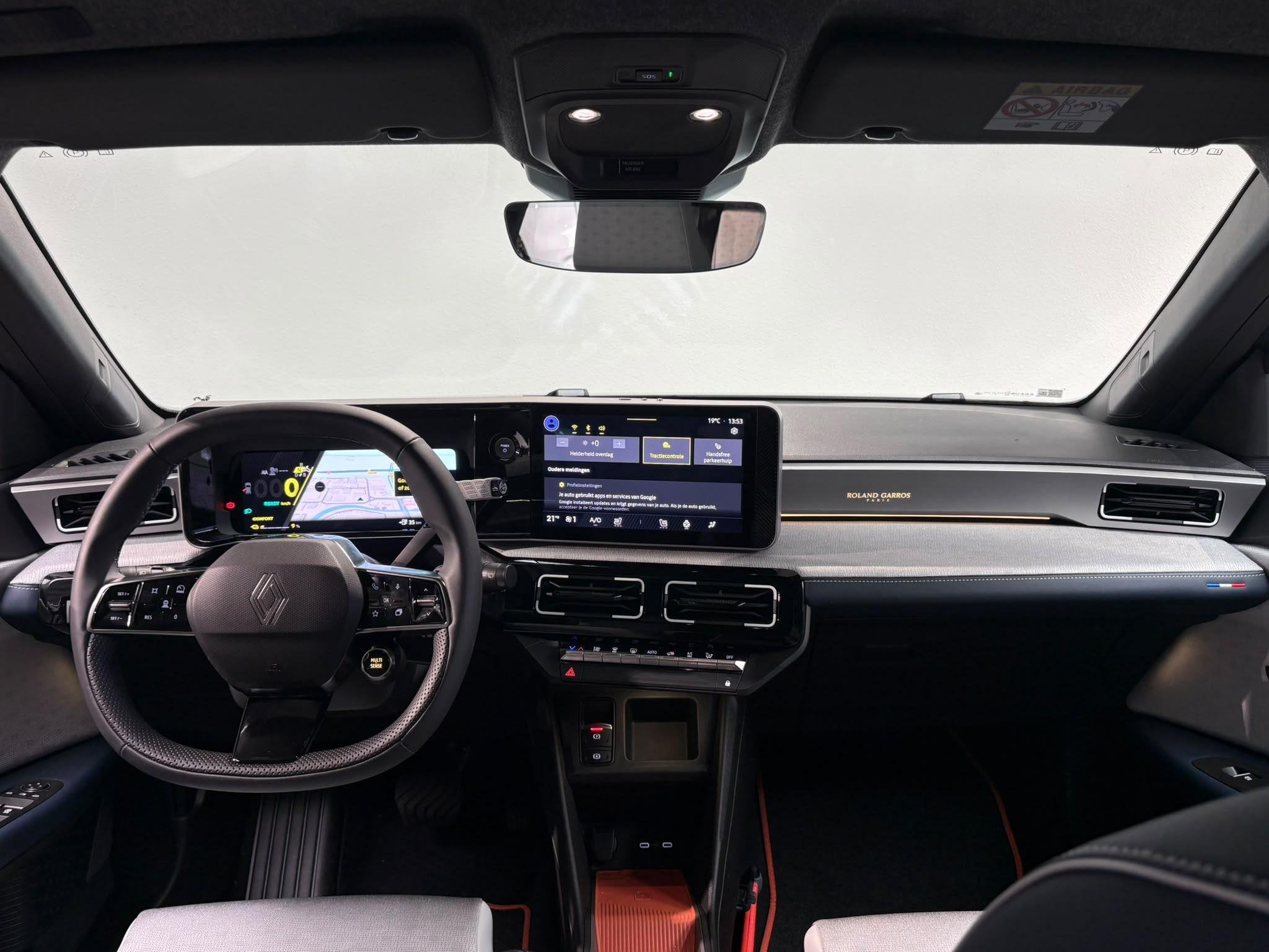 Renault 5 comfort range Roland-Garros 52 kWh | Demo | Stoelv, Auto's, Huisgarantie, Blauw, Leder en Stof, Origineel Nederlands