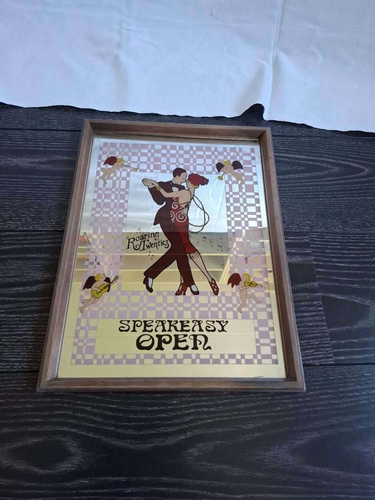 Vintage spiegel, Antiek en Kunst, Antiek | Spiegels, Ophalen of Verzenden, Rechthoekig, Minder dan 50 cm, Minder dan 100 cm