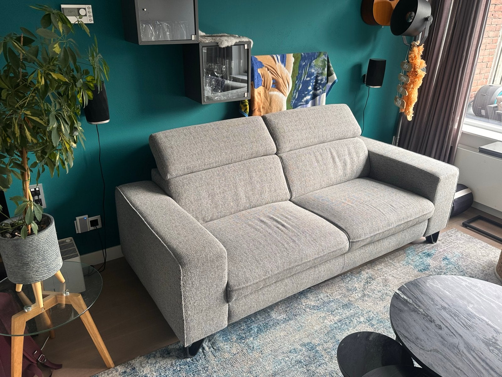 Fijne 2,5 zits bank, Ophalen, Gebruikt, Tweepersoons, 75 tot 100 cm