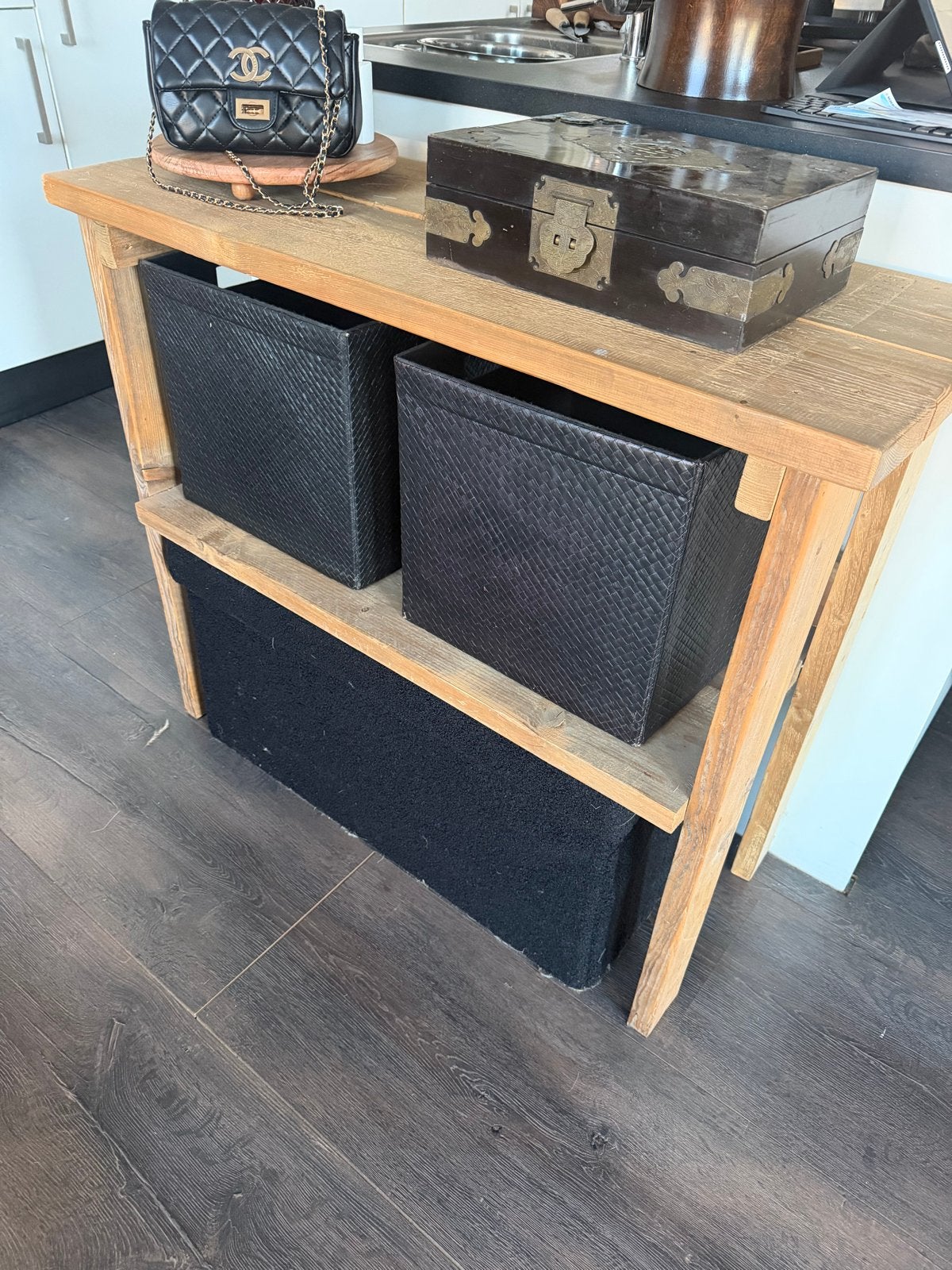 Houten dressoir / sidetable met opbergruimte, Ophalen, Gebruikt, 75 cm of meer, 60 cm of meer