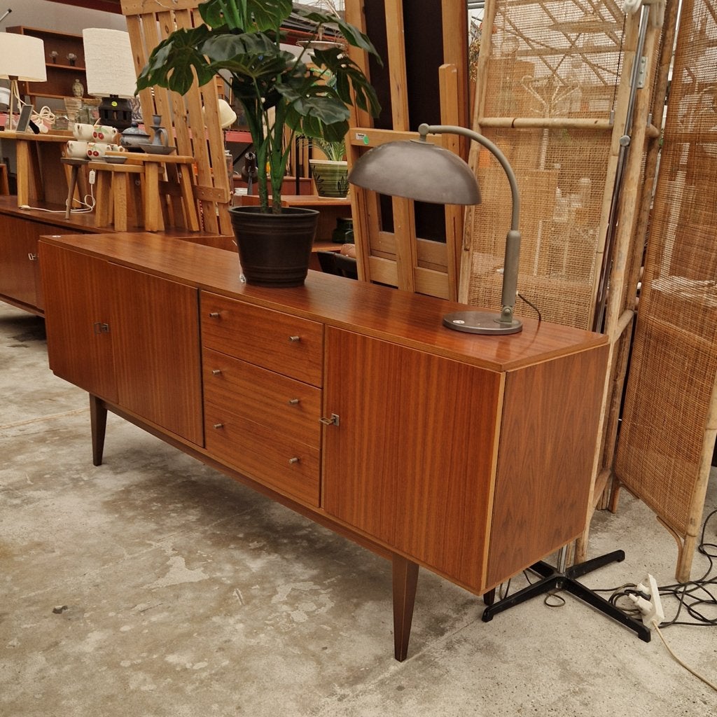 Vintage dresoir met drie laden, 199cm, Ophalen, ., 150 tot 200 cm, Met lade(s)