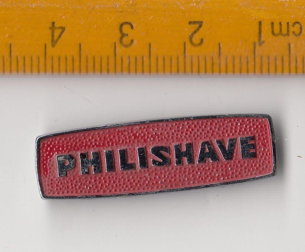 Philips Scheerapparaat Philishave embleem logo schildje, Antiek en Kunst, Antiek | Tv's en Audio, Ophalen of Verzenden