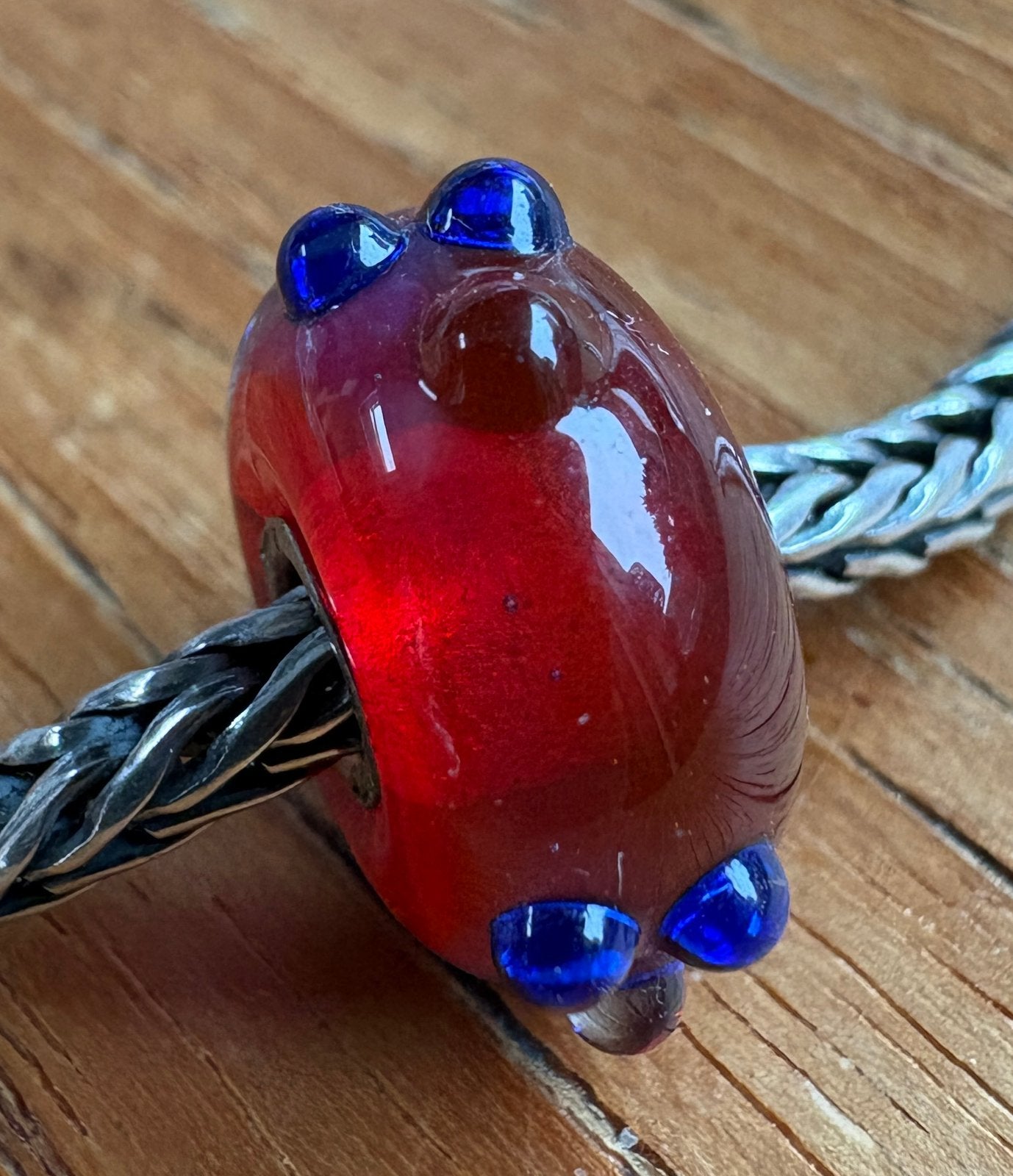 Trollbeads Blauwe Bloemknop NIEUW, Verzenden, Nieuw, Glas of Kristal, Trollbeads