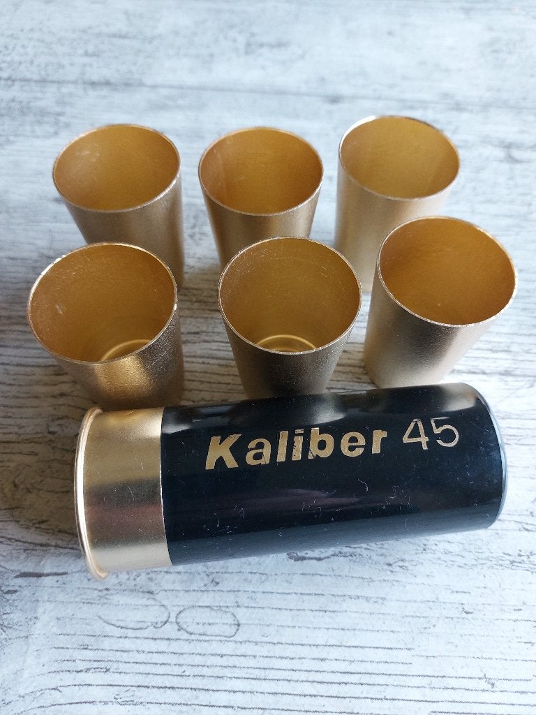 Borrelbekertjes of shotjes in de vorm van kaliber 45, Verzamelen, Ophalen, Landmacht, Nederland