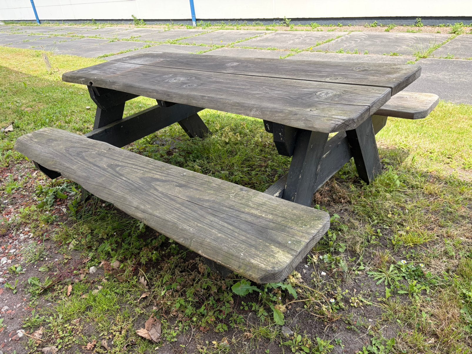 Picknicktafel , boomstam picknicktafel, Ophalen, Zo goed als nieuw, Rechthoekig, Hout