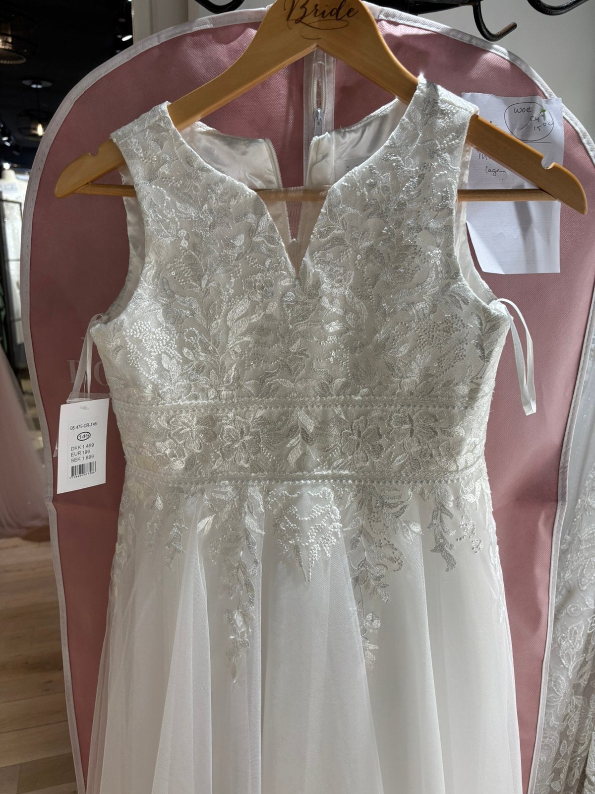 Witte bruidsmeisjesjurk met kant en tule maat 134, Kleding | Dames, Ophalen, Zo goed als nieuw, Wit, Trouwjurk