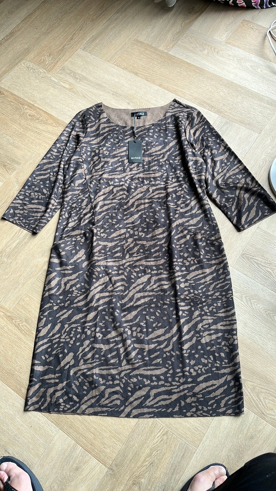 Dames jurk maat XL Mi Piace, Bruin, Maat 46/48 (XL) of groter, Nieuw, Ophalen of Verzenden