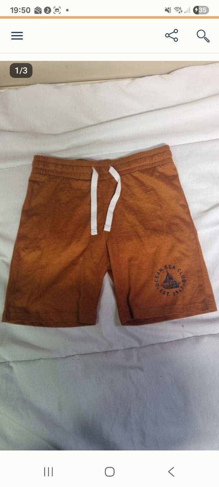 H&M zomerbroekje bruin met bootprint - maat 104, Kinderen en Baby's, Kinderkleding | Maat 104, Broek, H&M, Ophalen of Verzenden