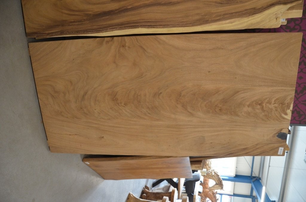 Boomstamtafel 220 cm suar -BT 229 - 2,2 meter boomstamtafel, Overige houtsoorten, 100 tot 150 cm, Ophalen of Verzenden, Vijf personen of meer