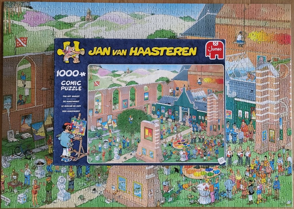 Legpuzzel Jan van Haasteren - de kunstmarkt, Ophalen, 500 t/m 1500 stukjes, Gebruikt, Legpuzzel