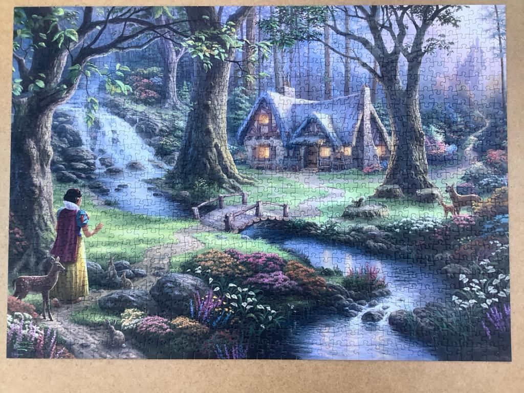 Thomas Kinkade Sneeuwwitje Puzzel 1000 stukjes, Ophalen of Verzenden, 500 t/m 1500 stukjes, Gebruikt, Legpuzzel