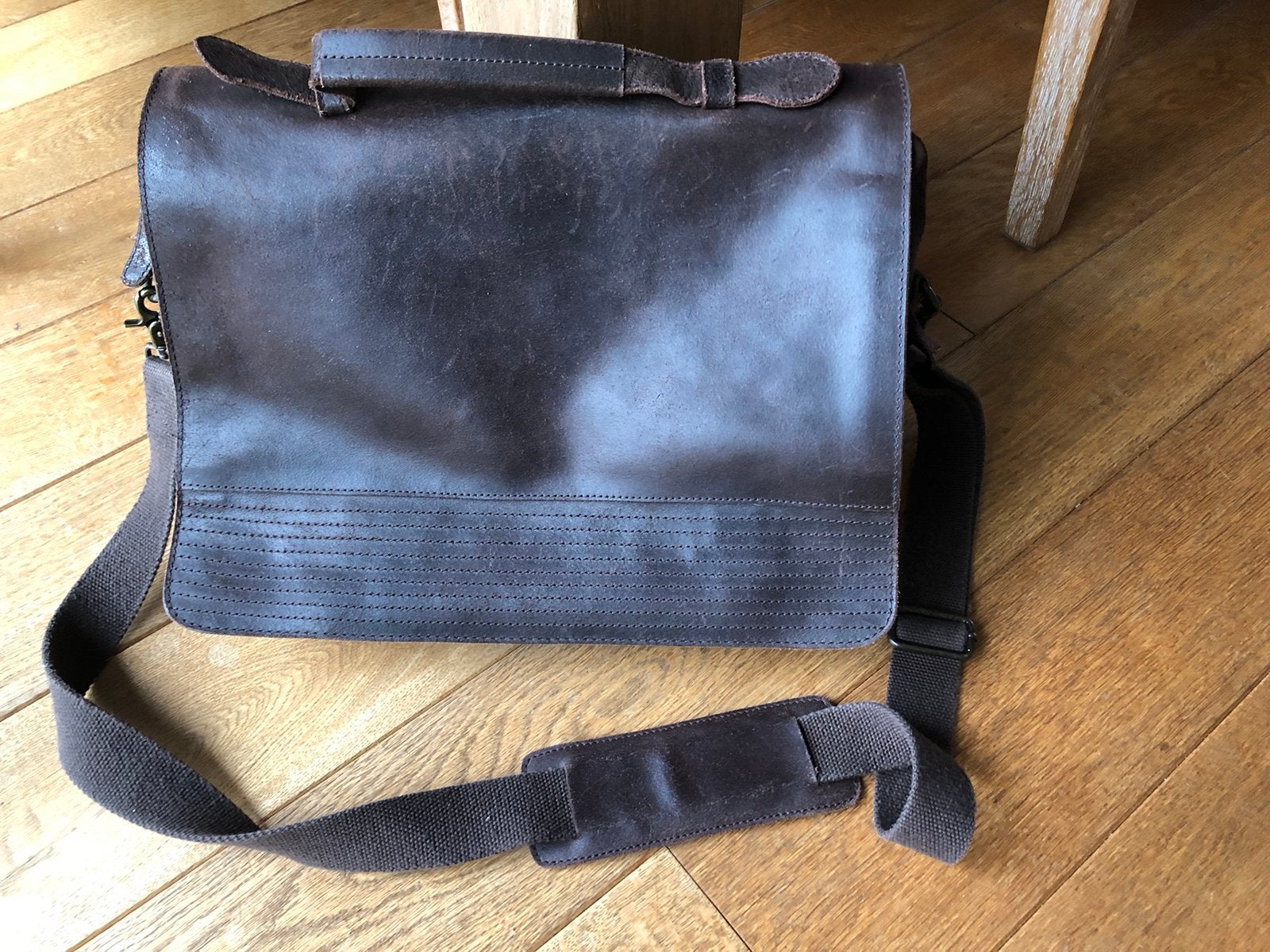 Leren aktetas, Ophalen, Gebruikt, 15 inch, Aktetas