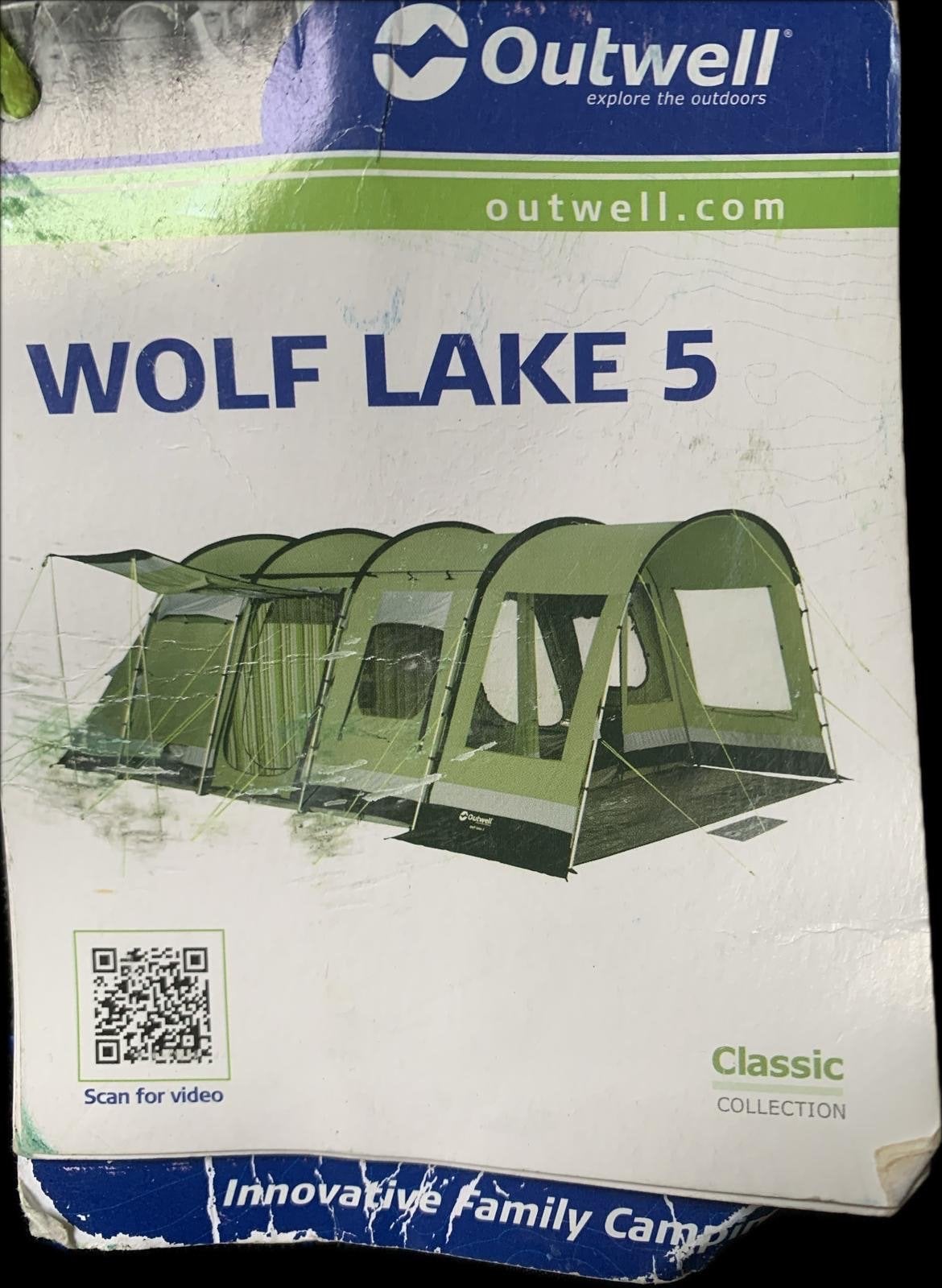 Outwell Wolf Lake 5 - Ruime 5-persoons tent met kuipzeil, Ophalen of Verzenden, Gebruikt, Tot en met 5