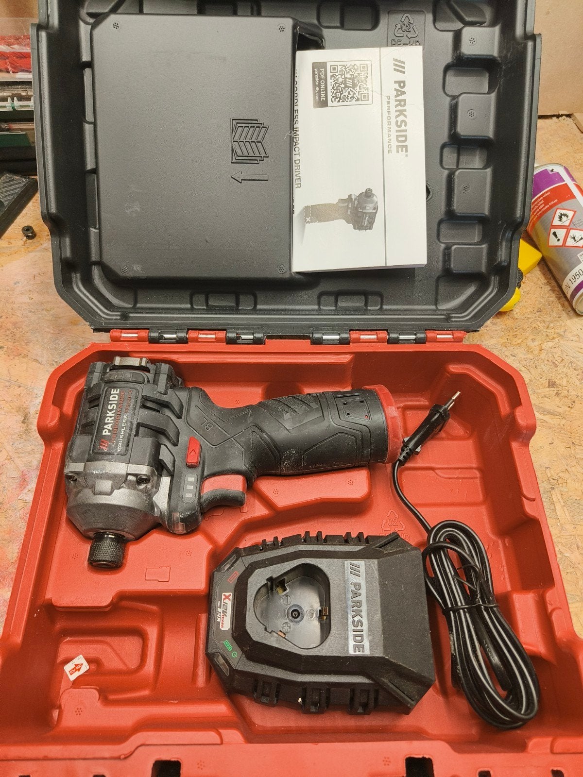 Parkside Performance Accu Slagmoersleutel met Lader, Variabele snelheid, Ophalen of Verzenden, Minder dan 400 watt, Zo goed als nieuw