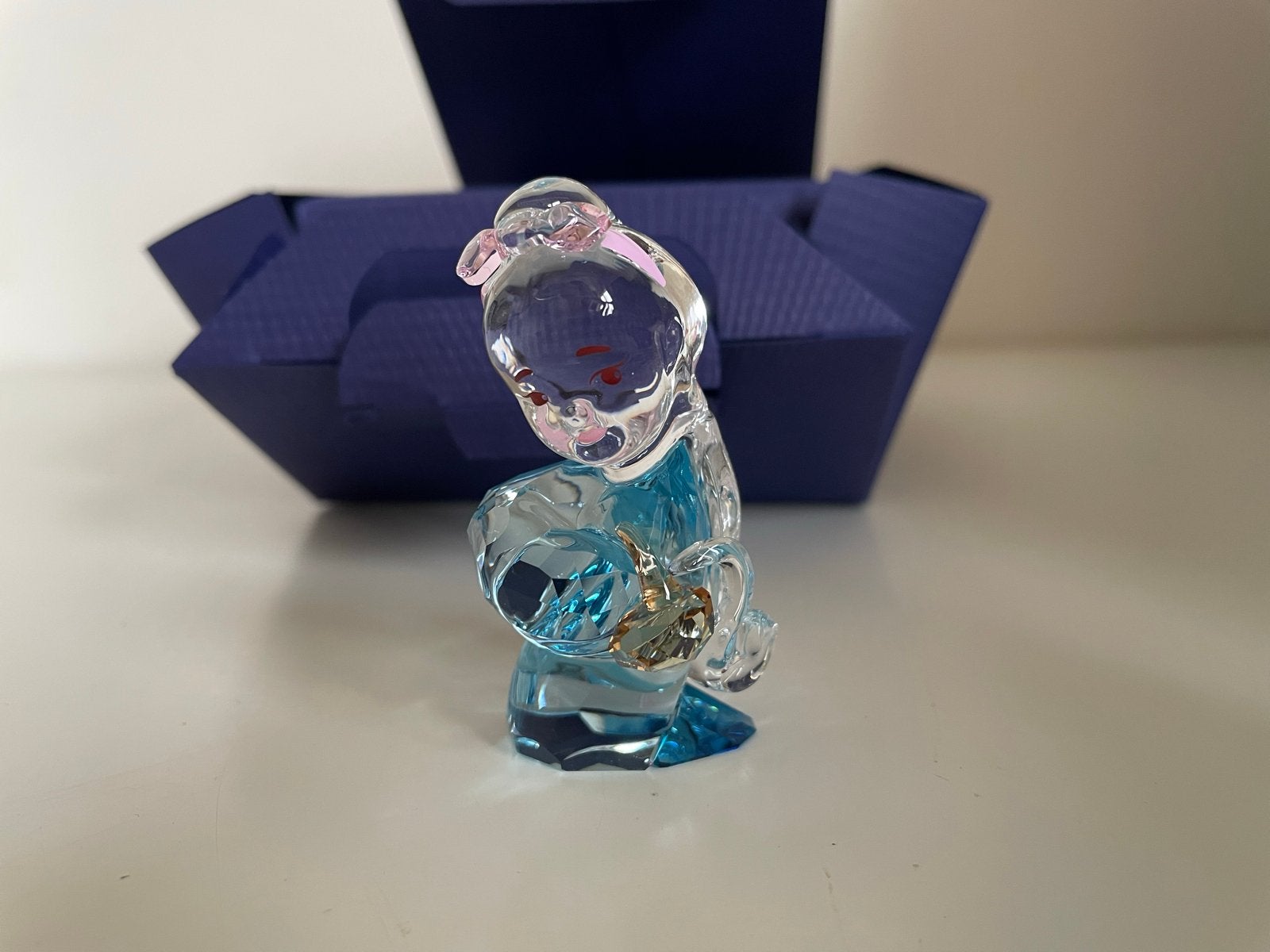 Swarovski Chinees popje in blauw en transparant kristal, Ophalen of Verzenden, Zo goed als nieuw, Figuurtje