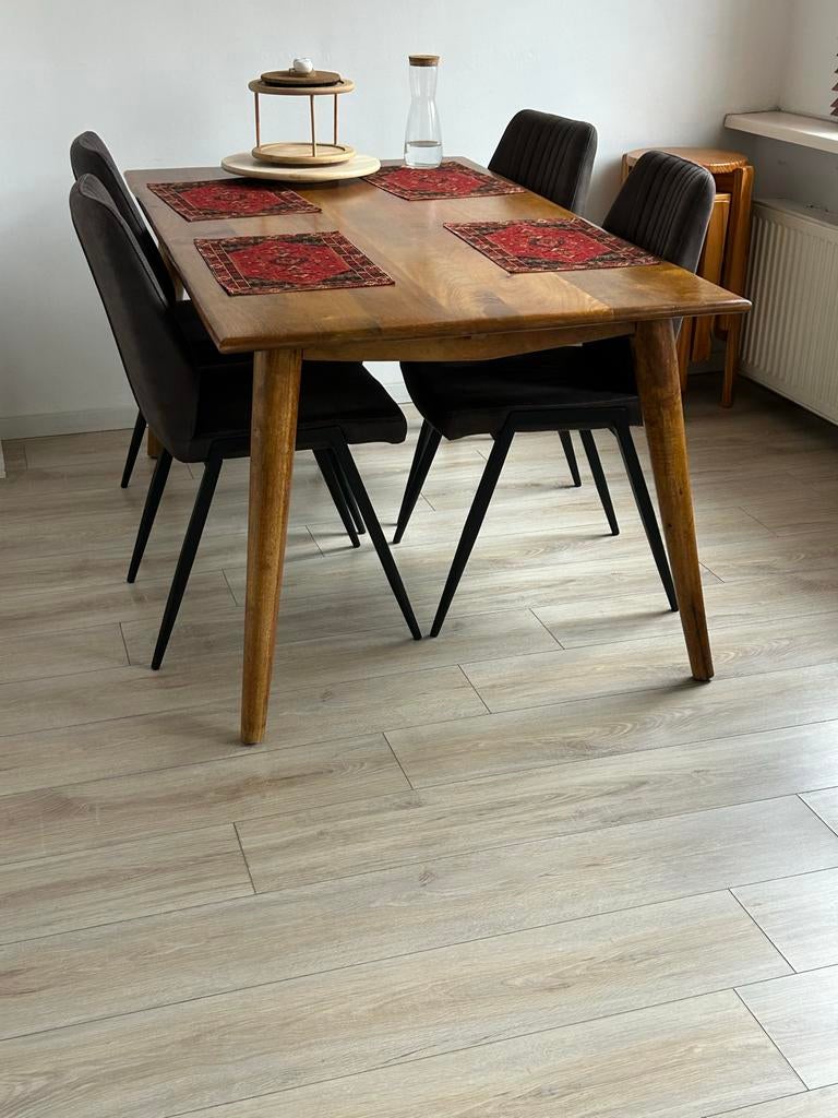 Eettafel met 4 stoelen, Ophalen, Gebruikt, 100 tot 150 cm, Vier personen