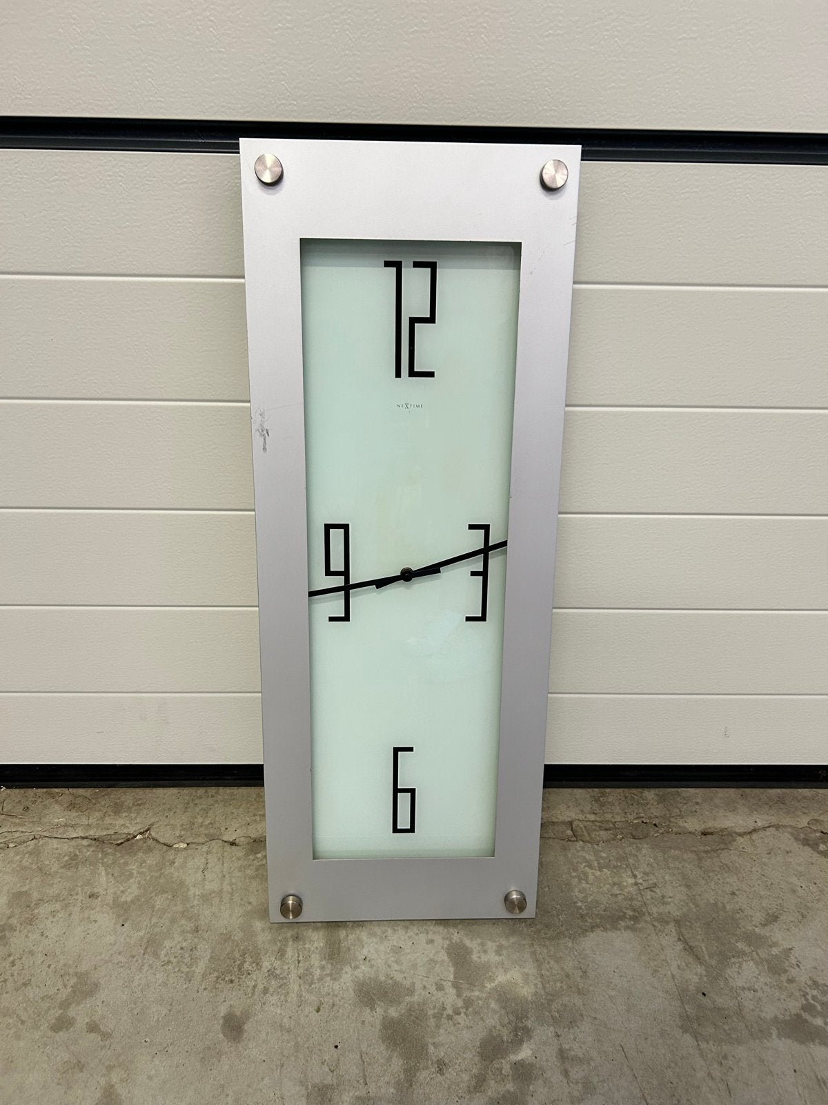 Moderne Nextime Wandklok - Zilverkleurig met Analoge Weergav, Ophalen, Analoog, Zilver, Modern