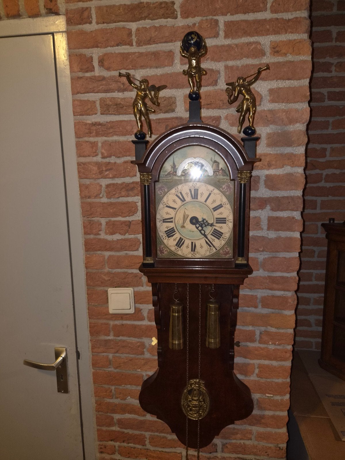 oude Friese staartklok - 115 cm hoog, werkend, Ophalen