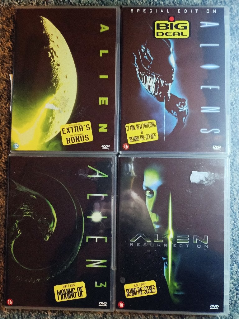 Alien Quadralogie - Alien, Aliens, Alien 3, Alien Resurrecti, Cd's en Dvd's, Engels, Vanaf 16 jaar, Nederlands, Ophalen of Verzenden