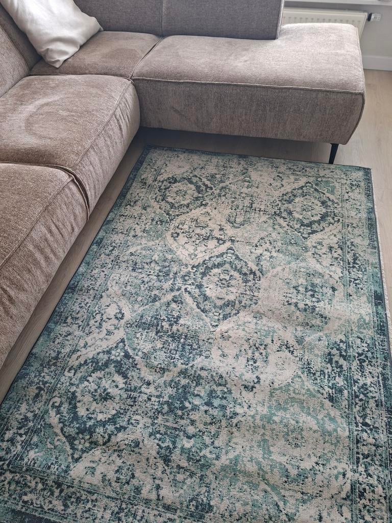 IKEA Vloerkleed 130x190 cm - Blauw/Groen Patroon, Huis en Inrichting, Stoffering | Tapijten en Kleden, Gebruikt, Ophalen of Verzenden