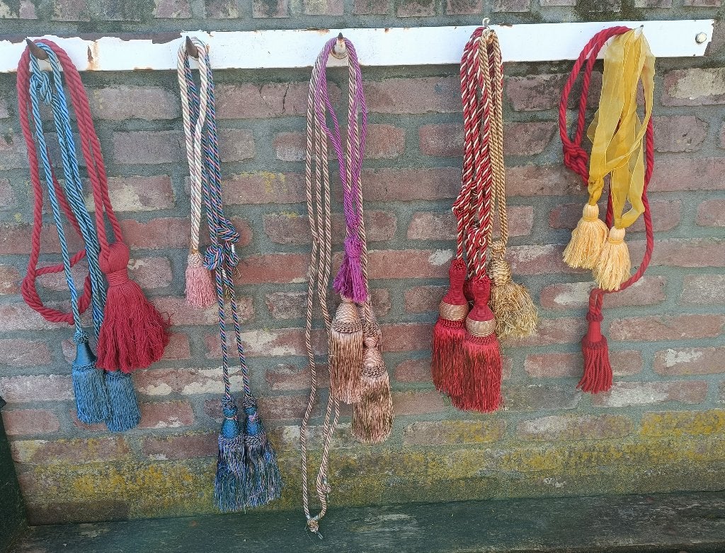 Groot lot van vintage embrassen gordijnkoorden flossen (BF2), Huis en Inrichting, Ophalen of Verzenden, Gebruikt