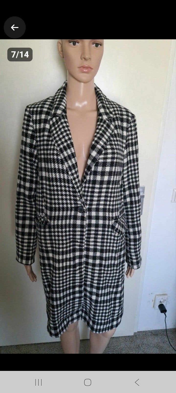Zwart-wit geruite blazer voor dames, Maat 38/40 (M), Primark, Zwart, Ophalen of Verzenden