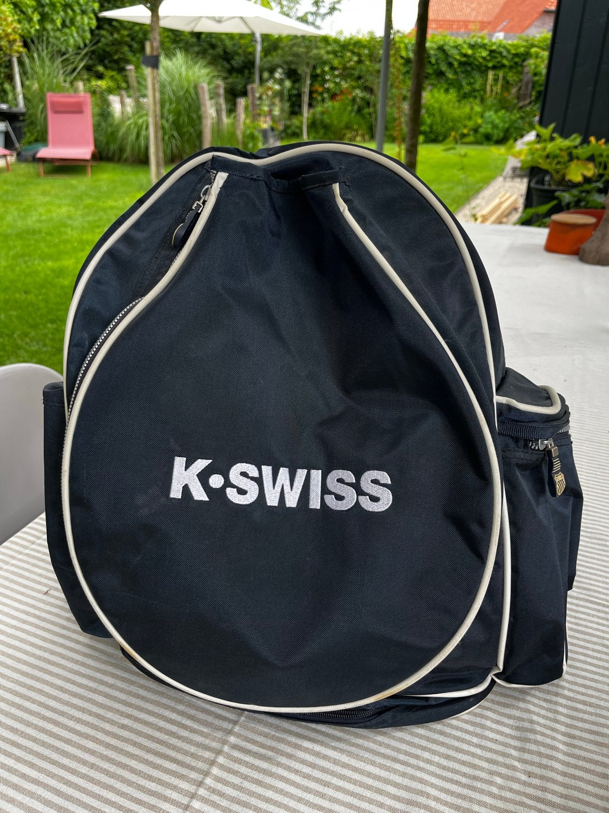 K-Swiss Tennis Rugzak - blauw met Witte Details, Gebruikt, Verzenden, 25 tot 40 cm, Overige merken