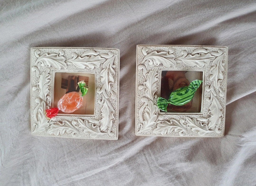 2 x kleine brocante fotolijstjes, Antiek en Kunst, Ophalen of Verzenden