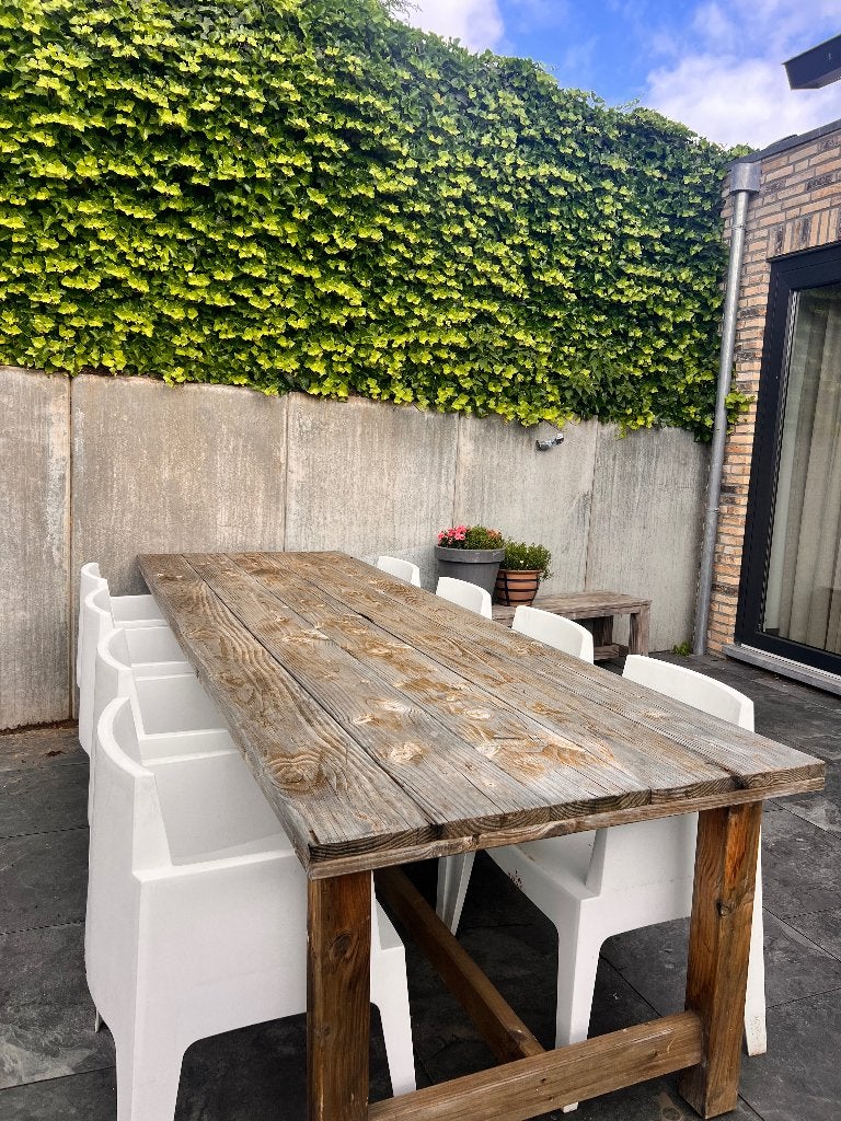 Tuintafel met stoelen, Tuin en Terras, Tuintafels, Ophalen, Gebruikt, Rechthoekig, Hout