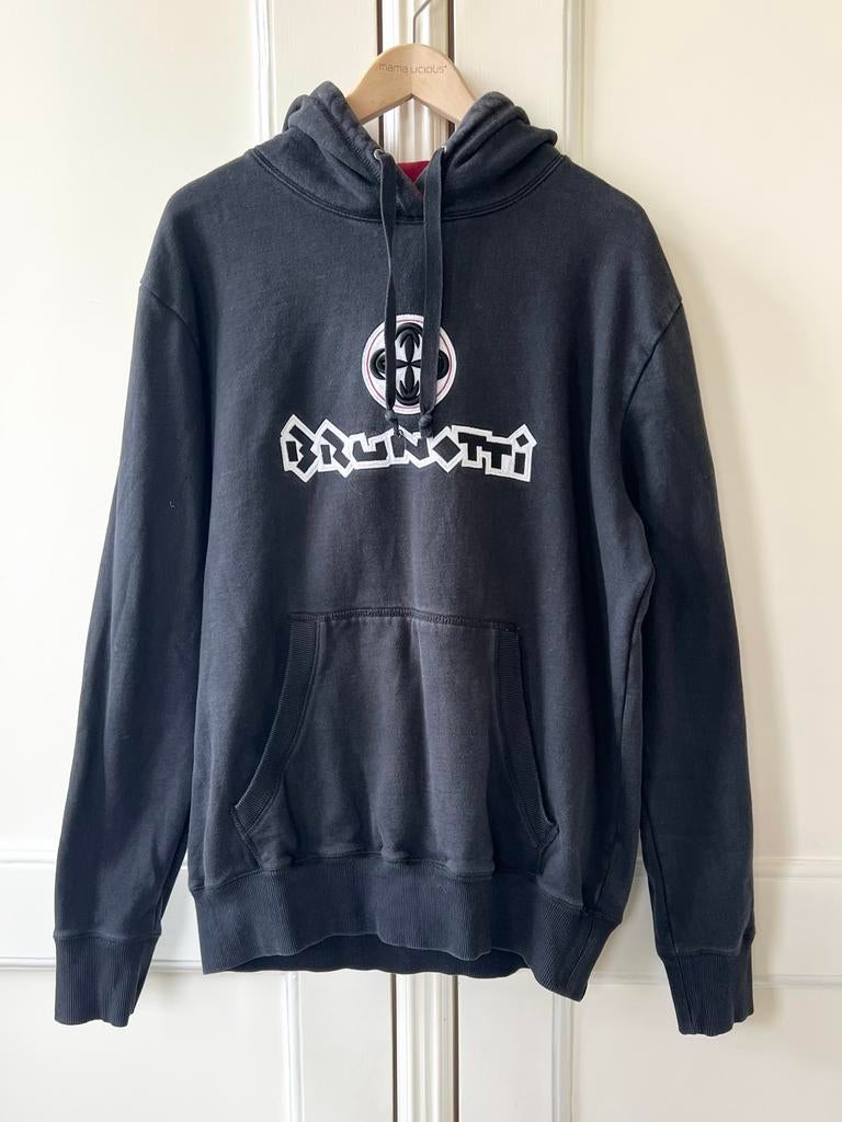 Brunotti heren Hoodie Zwart met rode Capuchon, maat L, Maat 52/54 (L), P, Zwart, P