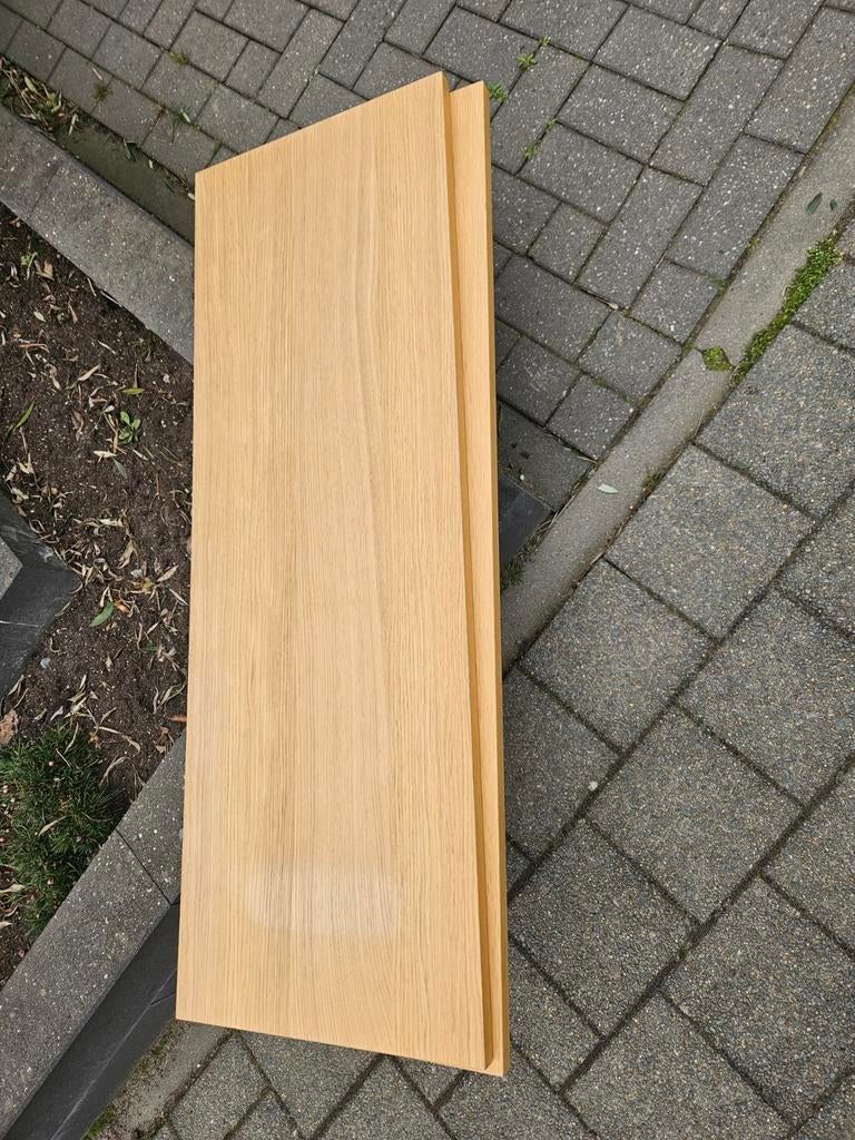 2 eiken IKEA besta bovenbladen 120x42, Ophalen, Gebruikt, Rond